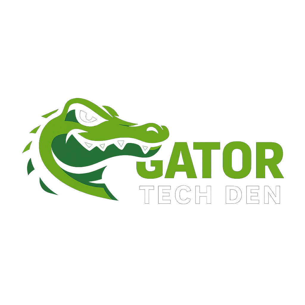 Gator Tech Den Computer and Game Console Repair Logo
